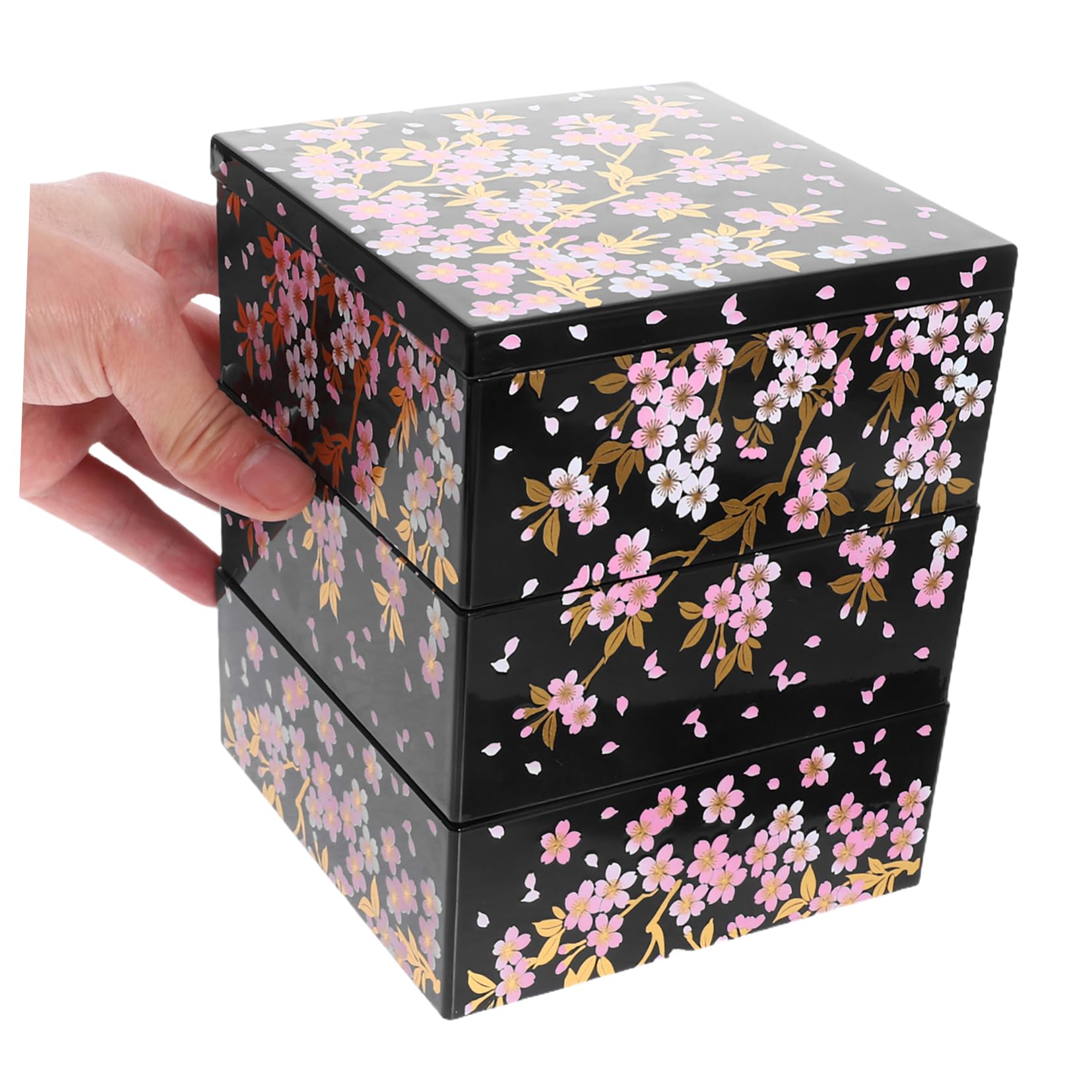 Alipis Boîte Bento Japonaise à Trois Niveaux Fleurs de Cerisier