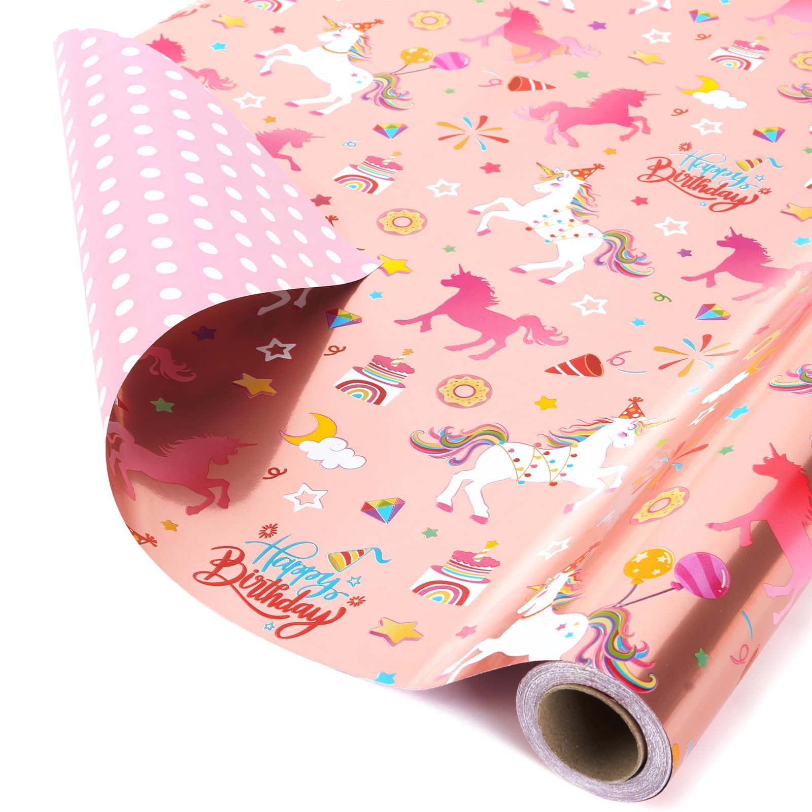 WERNNSAI Pink Floral Wrapping Paper - 1 Roll 43 cm x 10m Pink Flower Wrapping Paper Vintage Floral Gift Wrap for Women Girls Birthday Wrap Wedding Bridal Shower Gift Mothers Day — view 23