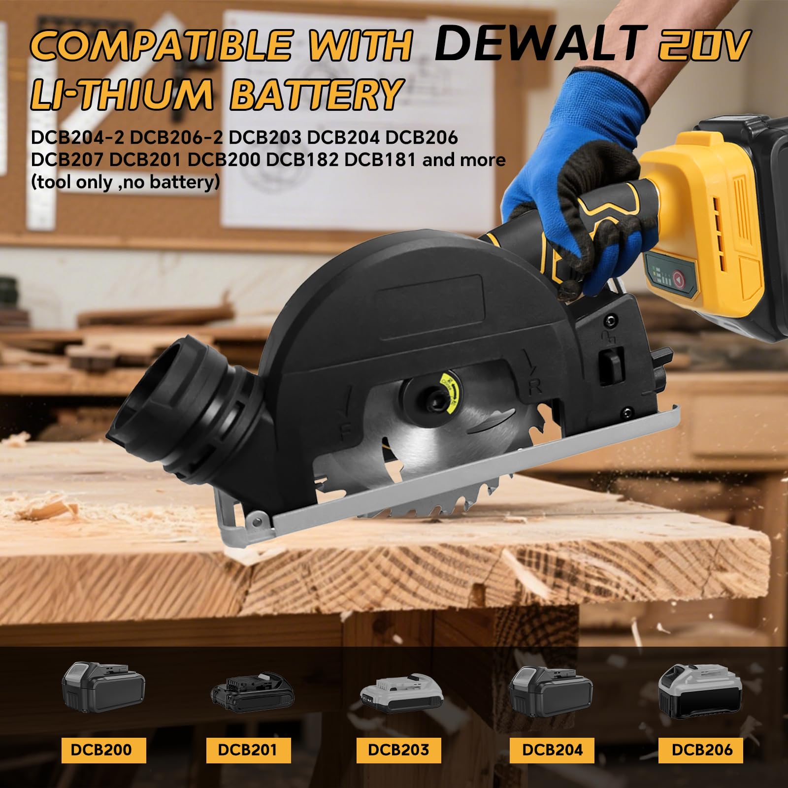 Bezprzewodowa piła tarczowa do baterii Dewalt 20 V, bezszczotkowa Power Mini piła kątowa, 3 prędkości i 12 000 obr./min, głębokość cięcia 20 mm, do metalu, drewna, tworzywa sztucznego (bez baterii)