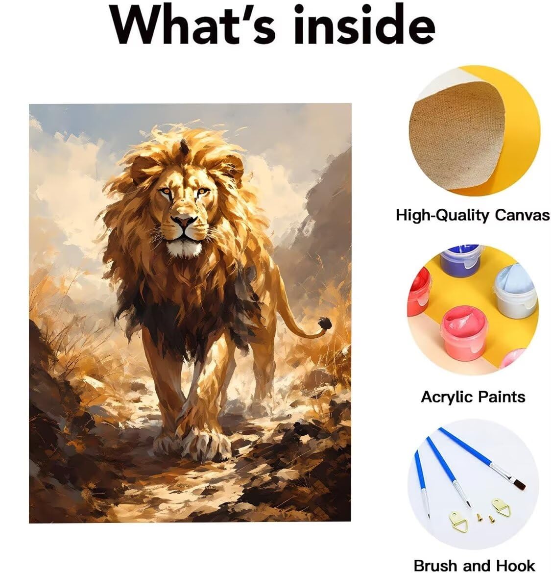 絵画　アクリル絵　額縁　ライオン 絵画 アクリル絵 額縁 ライオン 原画新 発売