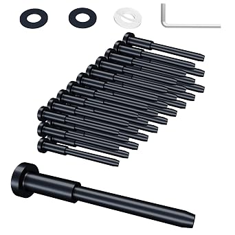 30 Pack Black Invisible Cable Railing kit, 1/8" Stainless Steel Invisible Receiver and Swage Stud End for Cable Railing Hardware, Deck Stair Threaded End Fitting for 2x2 Wood Metal Post