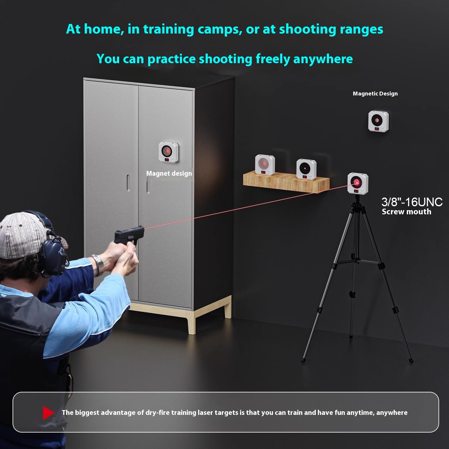 Cartucce laser da addestramento da 9 mm, bersaglio elettronico, sistema di tiro a secco, allenamento di efficace, portatile e facile da configurare, gioco di indoor