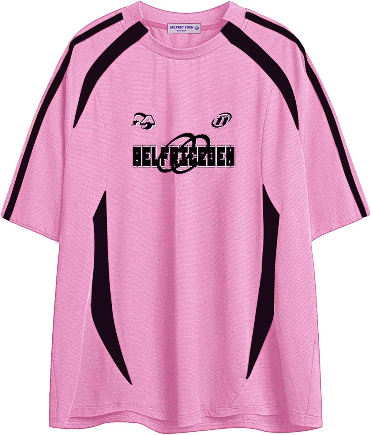 Aelfric Eden Oversized T Shirt Men 90s Shirt Unisex Streetwear Contrast Color Graphic Tees Casual Vintage Summer Tops