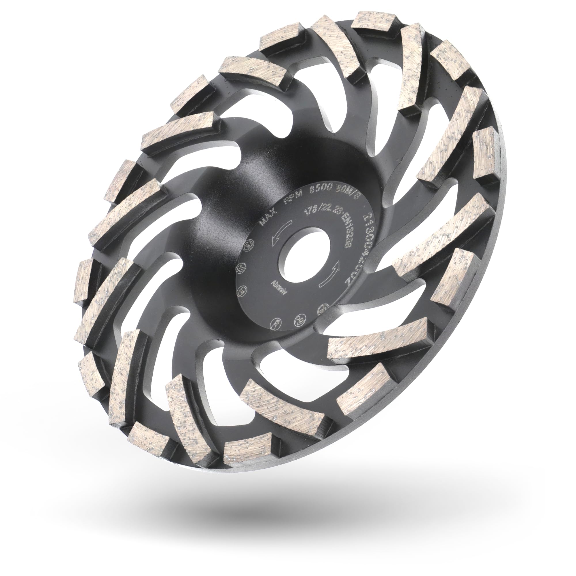 PRODIAMANT Mola a tazza diamantata 180 mm x 22,2 mm Turbo ST91 Mola diamantata per massetto d'asfalto Qualità professionale
