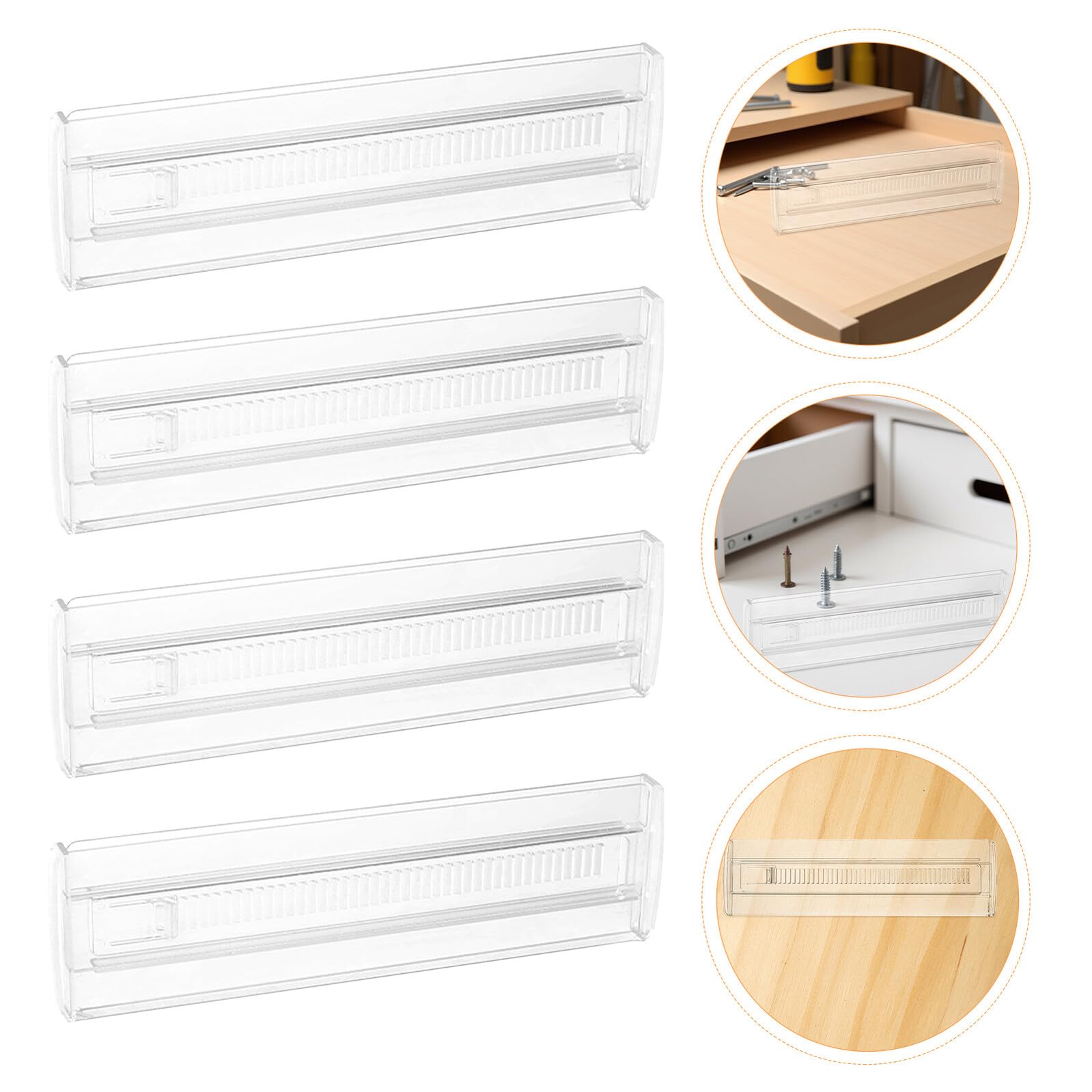 Tofficu Divisori per Cassetti Regolabili in Plastica, Set da 4 Pezzi, Separatori per Armadi e Cucine, Organizzatori e Utensili, per Casa e Ufficio