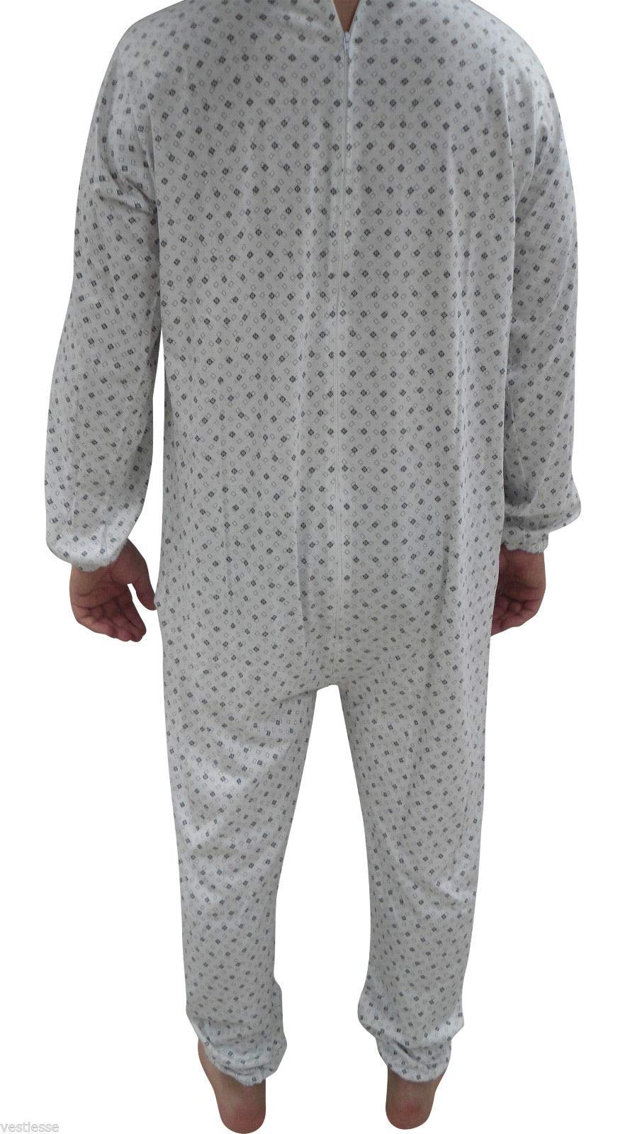 MADE IN ITALY Saggio Tutone Pigiama Intero Anziano Unisex Mezza Stagione