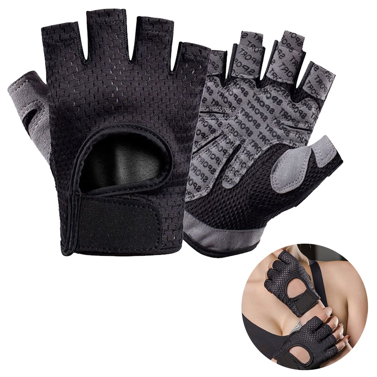 Weight Lifting Gloves For Women Fitness Gloves Men Women Pair Weight Lifting Gloves Belt Breathable Gym Sports Heavyweight Body Building Training Gym Gloves For Men