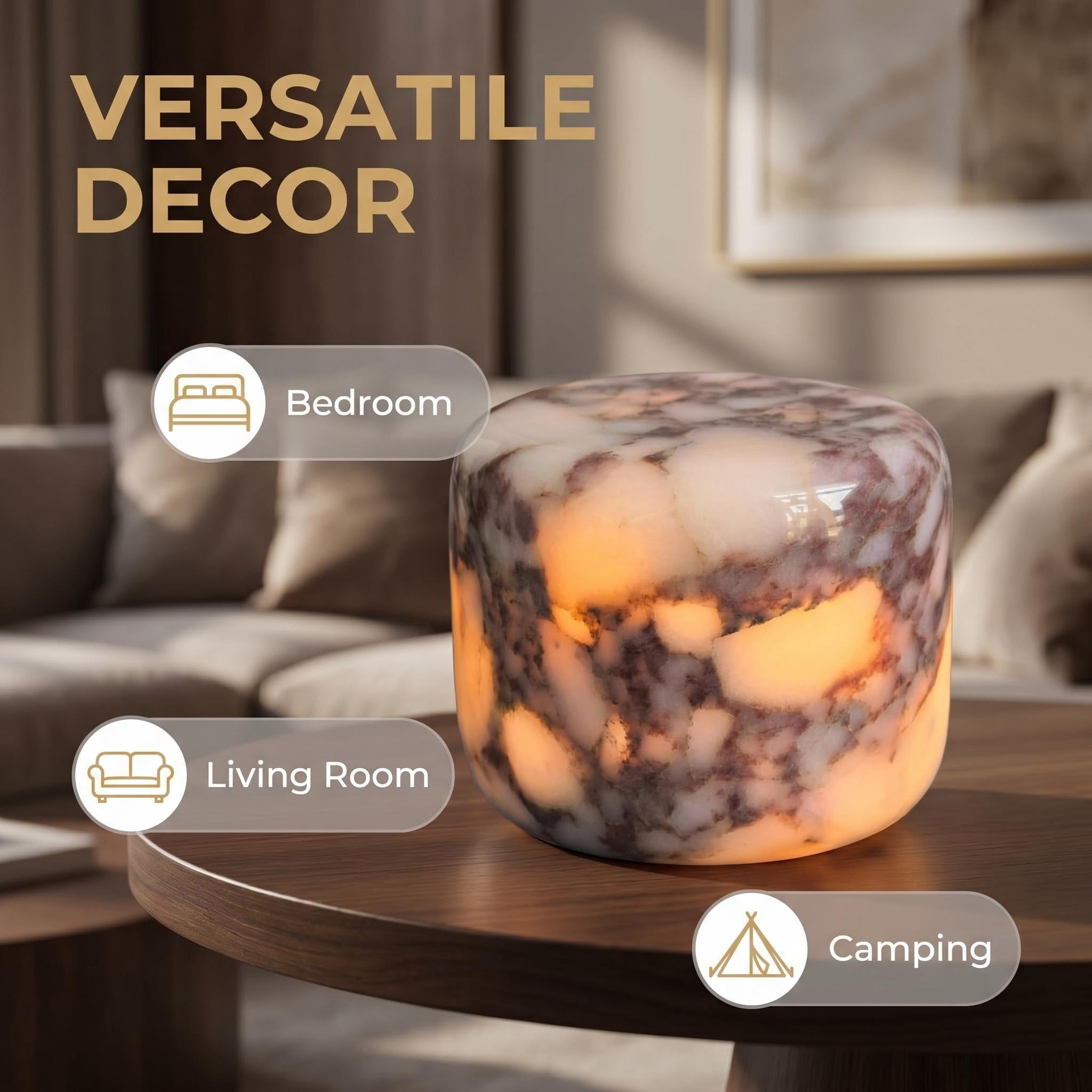Lampe en marbre – Lampe de table de luxe en pierre