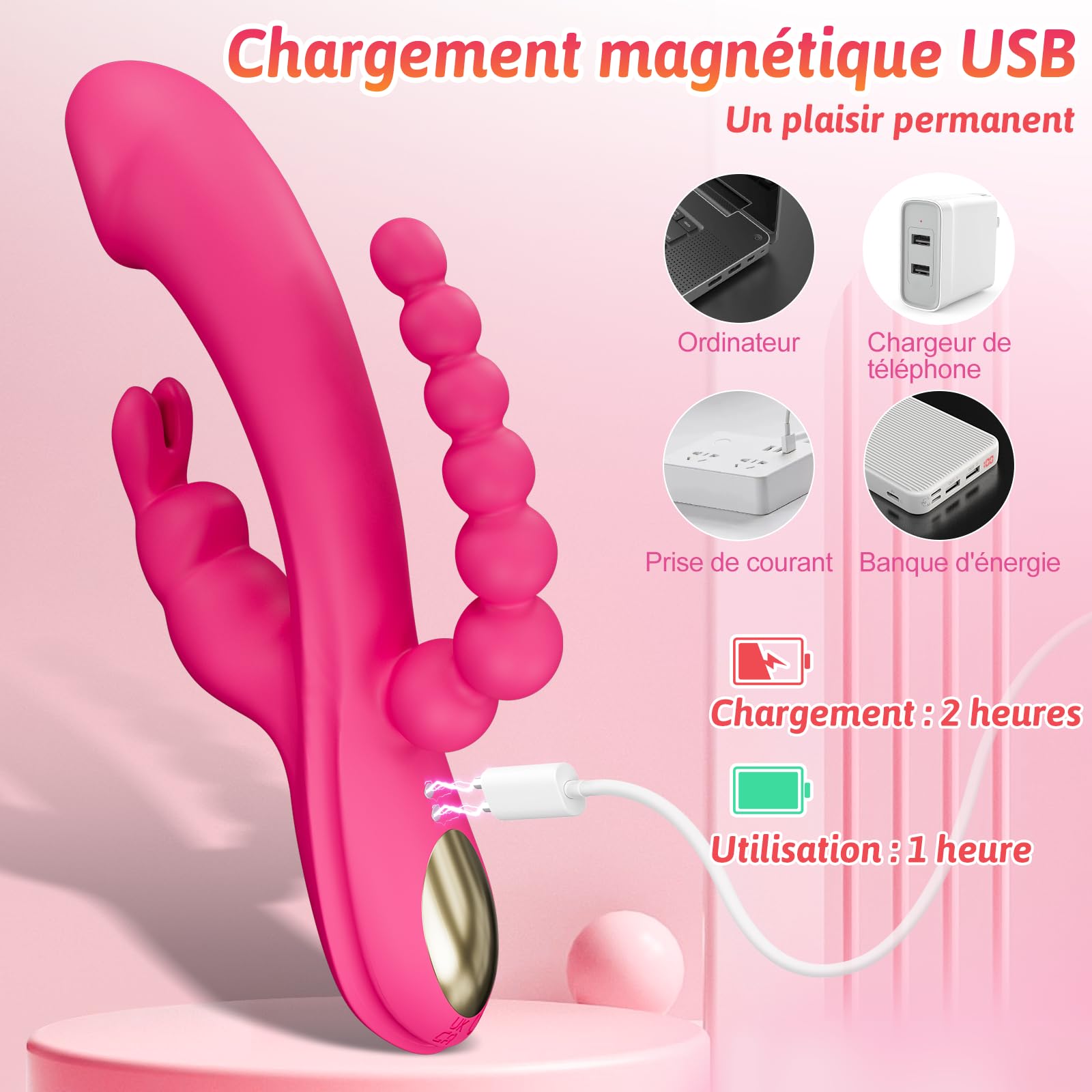 Vibromasseurs feminin Rabbit Sex Toy - Vibrateur 3-en-1 pour le point G et  le clitoris, Vestibule, Stimulateur vaginal, Vibration en mode double dix,  gode vibro-masseur, Jouets sexuels idaux : Amazon.fr: Hygine et