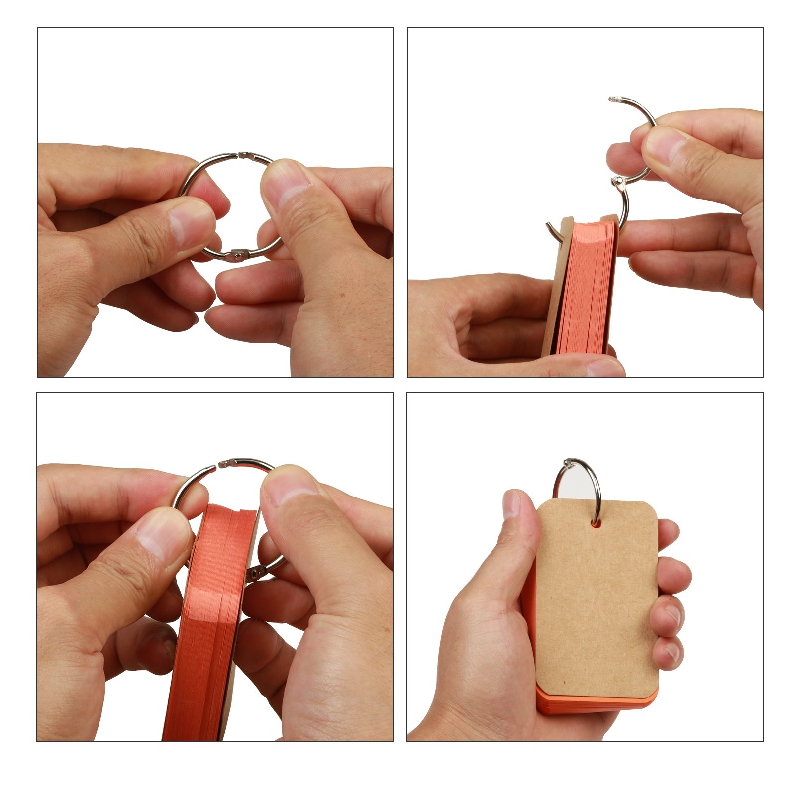 Flash Cards,Blanches Cartes D'apprentissage Vides Carte Mémo Mobile,Multicolores Anneau de Reliure Papier Kraft Index Cards Pour Étude Notes Signet(8 Couleurs 400 Feuilles