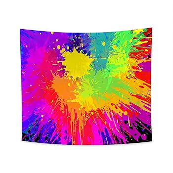 Amazon.com: Hippie 80s 90s Hip Hop Tapestry Paint Splash