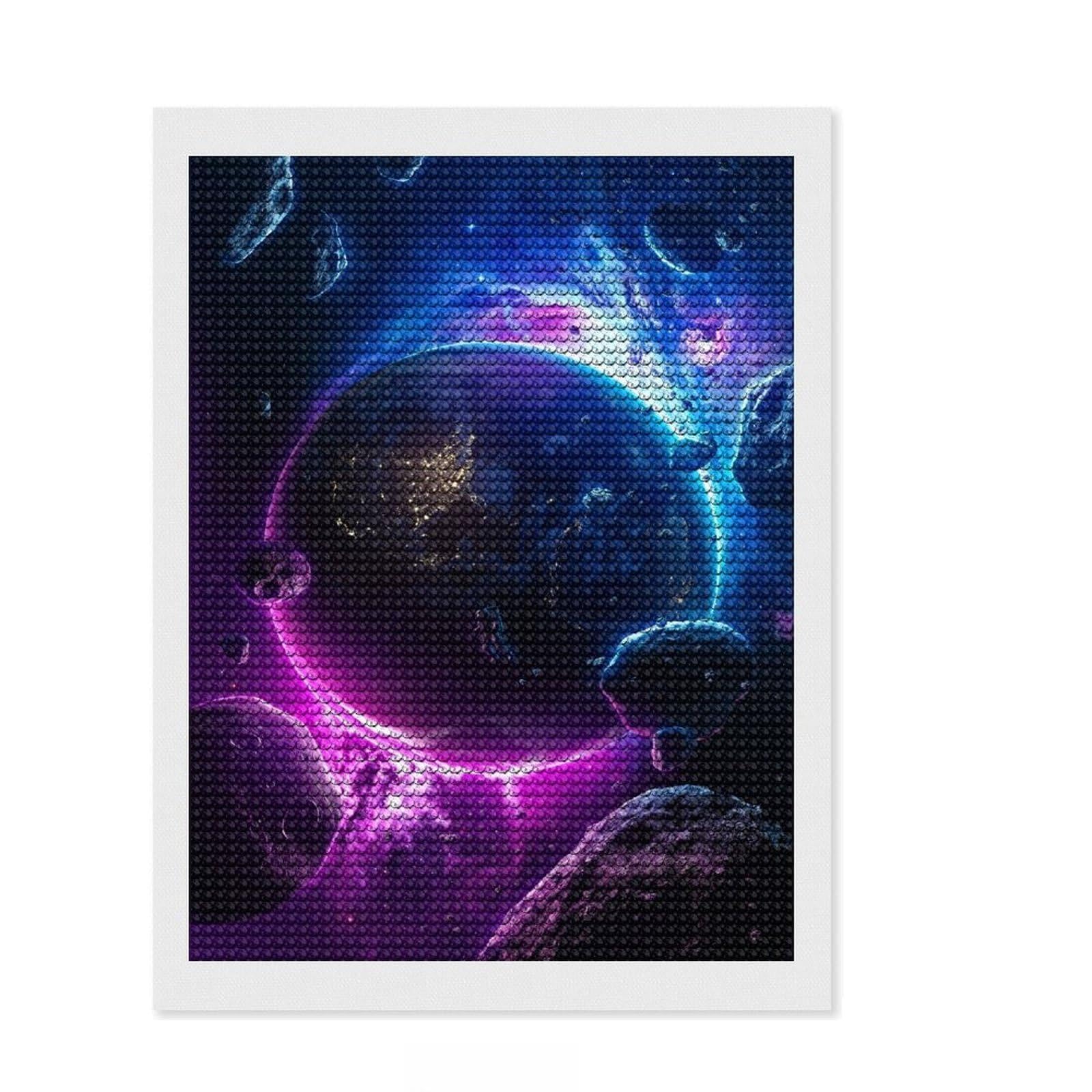 Junmoney Oblivion DIY Diamond Art Canvas Kit 12"x16", for Adults, Boho Decor, Full Kit Included, Artistic Hobby, Arts and Crafts
