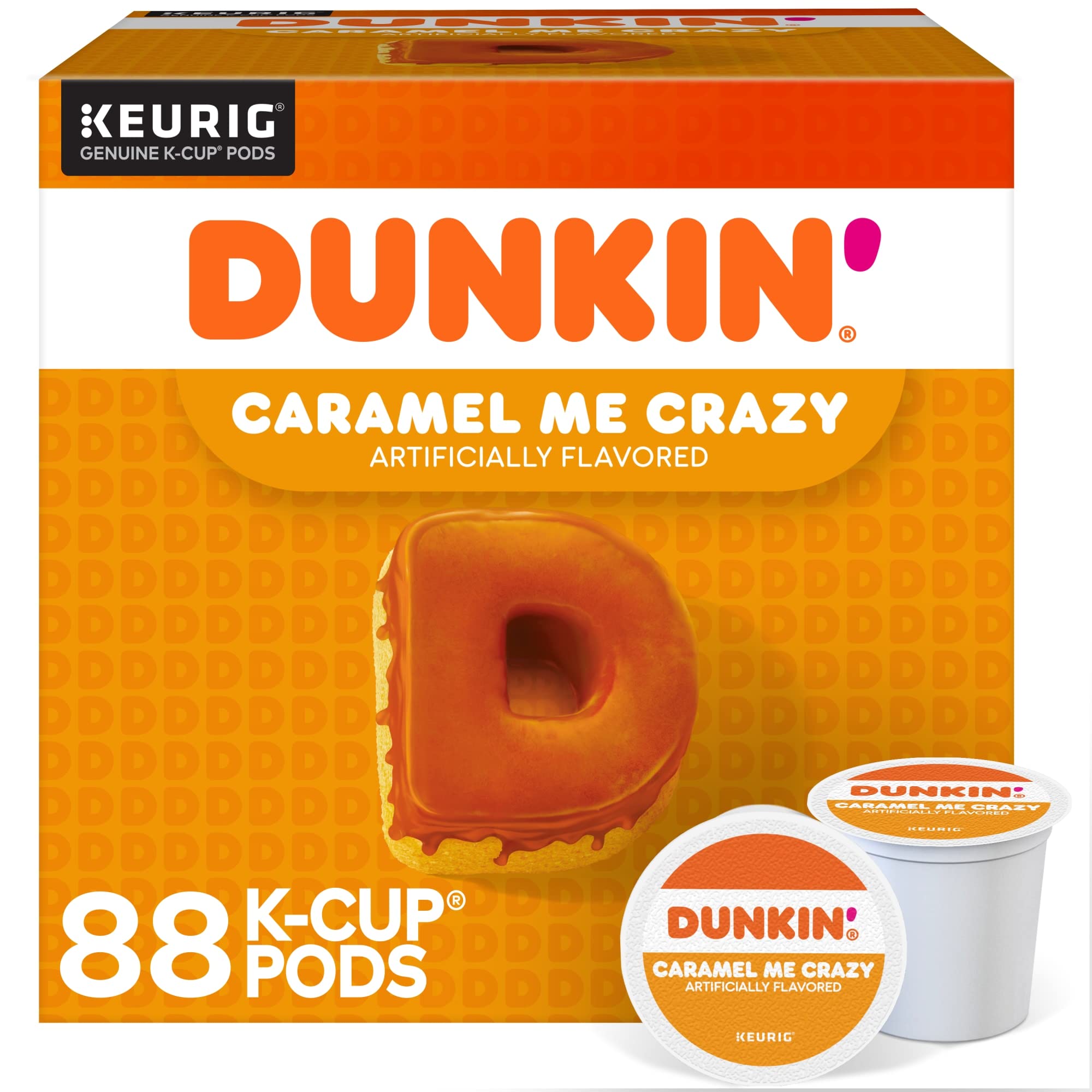 Dunkin' Caramel Me Crazy Flavored Coffee, 88 Keurig K-Cup Pods