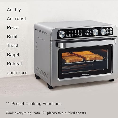 Miniatura 4 de Panasonic FlashXpress - Combo de horno tostador y freidora de aire de tamaño familiar, 11 funciones de cocción, 1800 W sin PFAS, calefacción