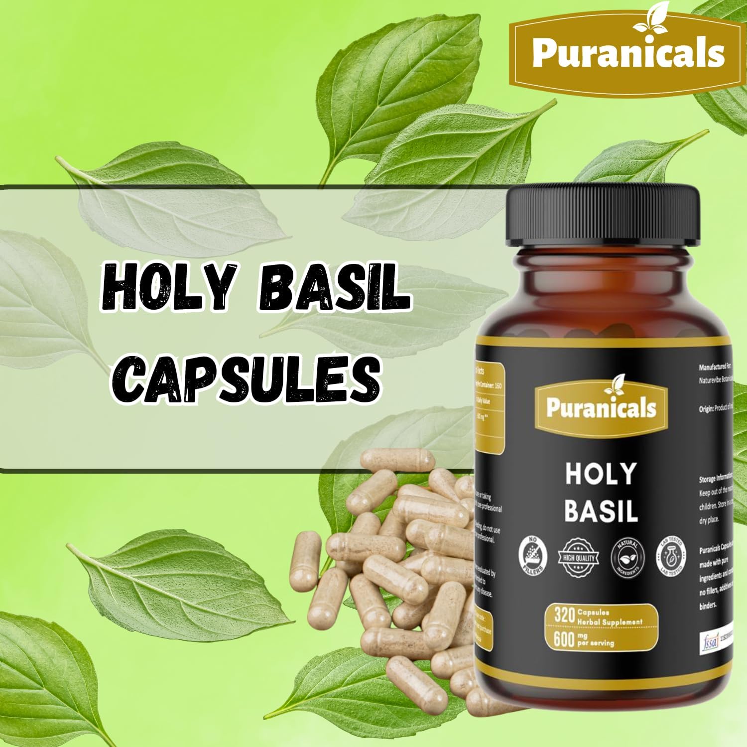 Alfalfa Capsules, Neem Capsules & Holy Basil Capsules - 320 Capsules Each- Herbal Capsule Variety Pack | Easy Daily Use | Non-GMO Ingredients, No Artificial Colors | Capsules Combo Pack