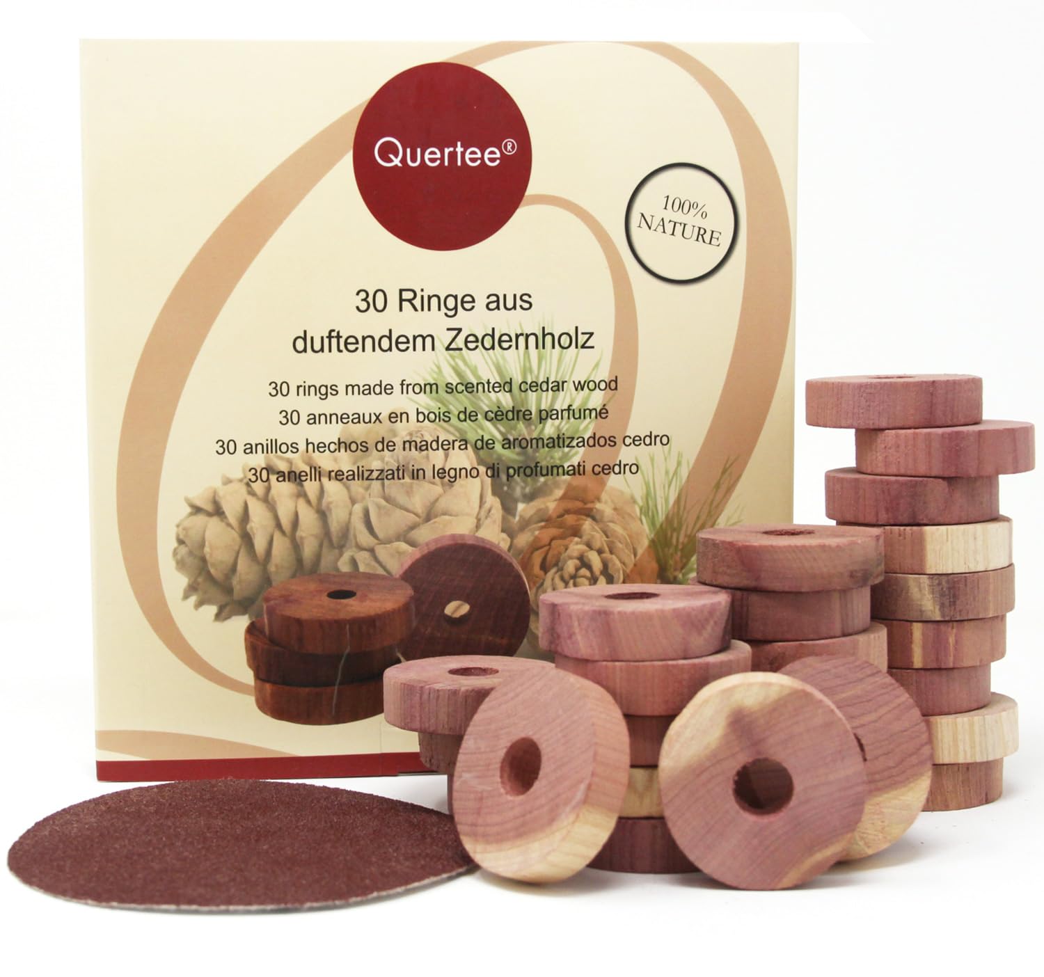 Quertee 30x Anneaux En Bois De Cèdre Comme Protection Contre Les