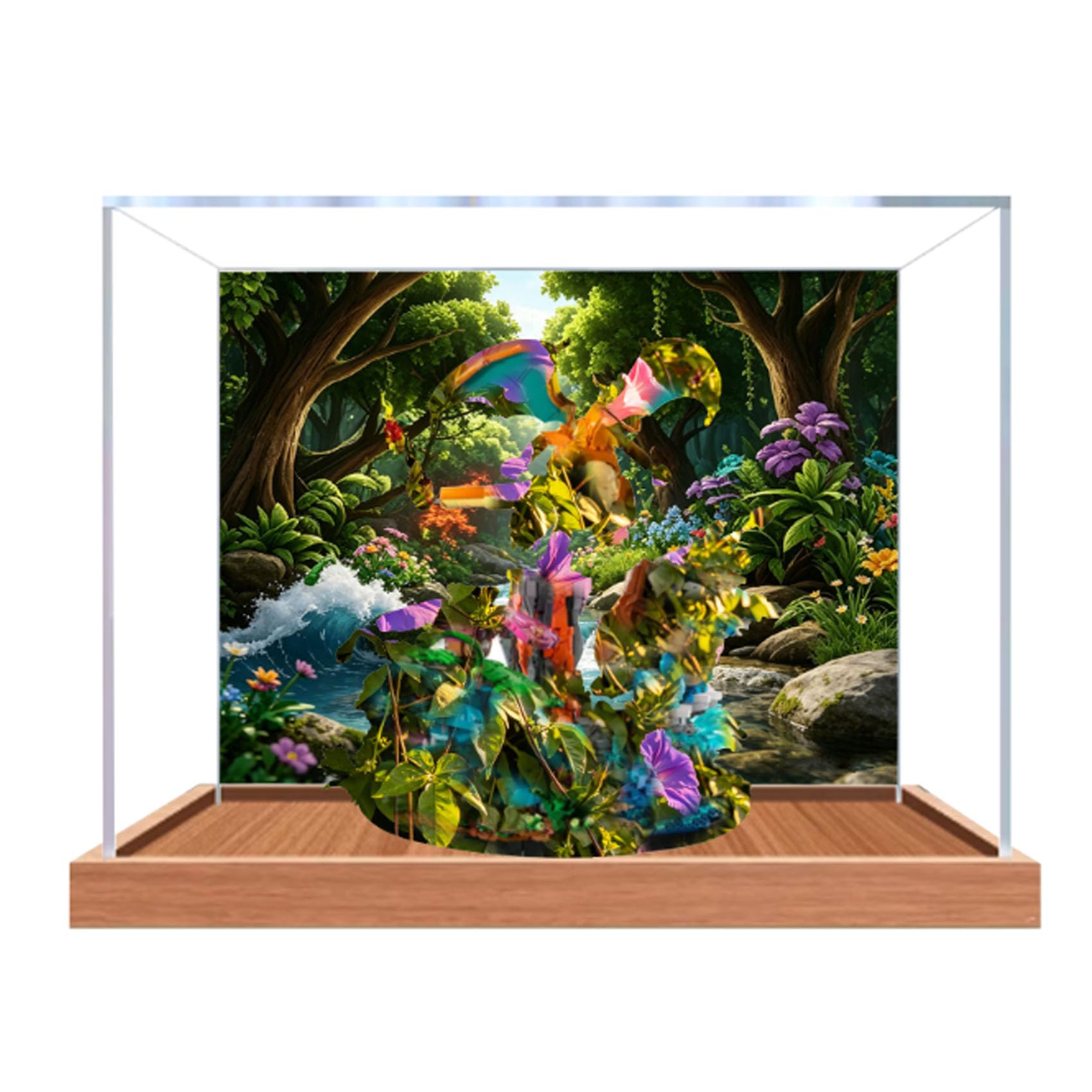 Acrylic Display Case for Le-go 72153 Model, Dustproof Display Box (display box only) (StyleB Background 3mm)
