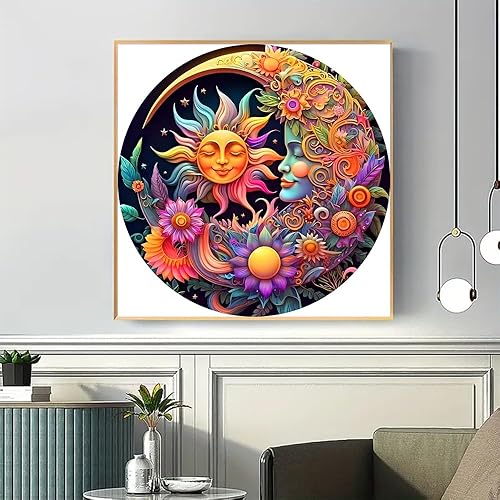 Miniatura 4 de mjcakrn Kits de pintura de diamantes para adultos  DIY flores de luna 5D kit de arte de diamantes de perforación completa pintura de puntos de