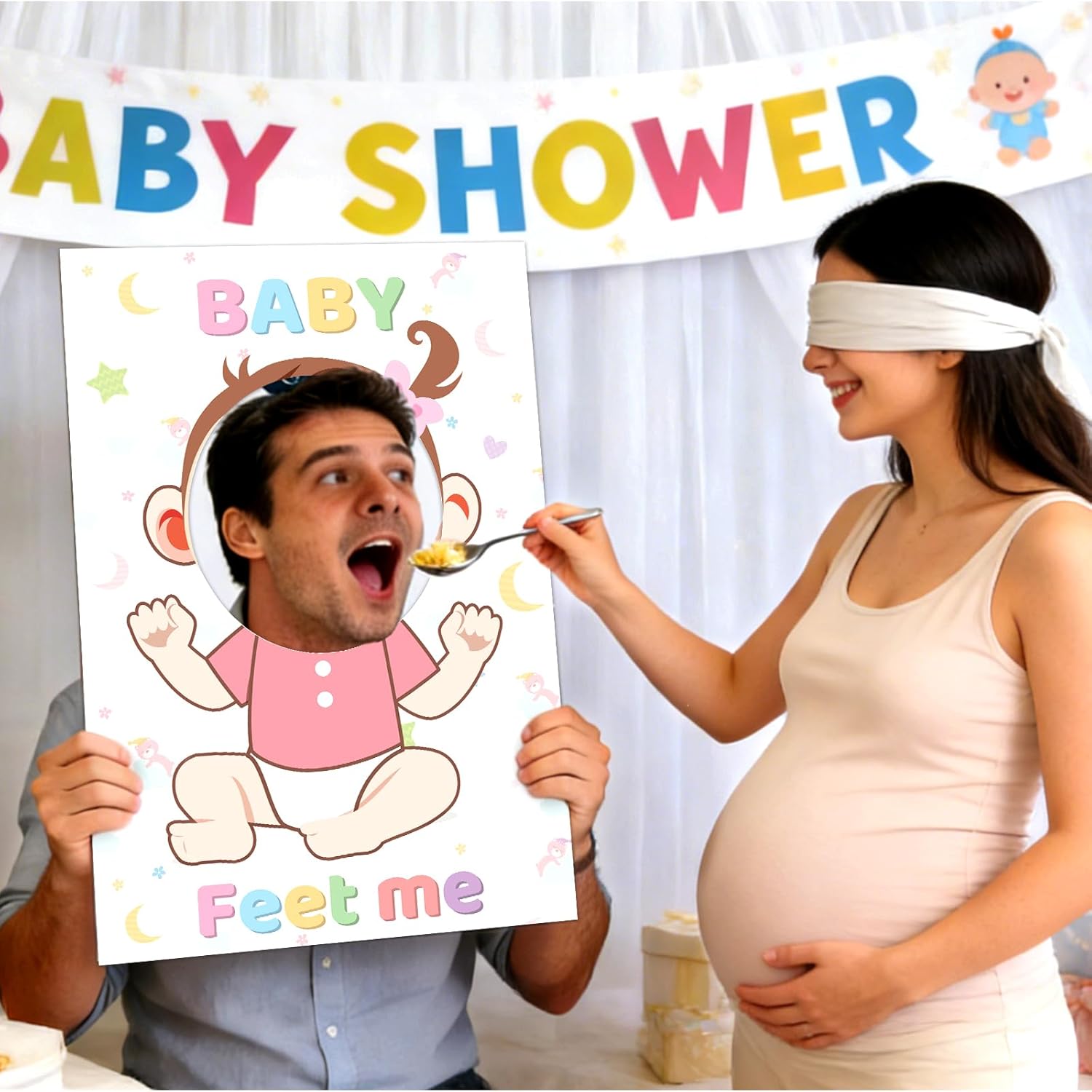 6 Pcs Baby Shower Games Feed Me Game Funny Gender Reveal Party Activities Juegos Para Bridal Party Games Props for Gender Reveal Parties Favor Supplies