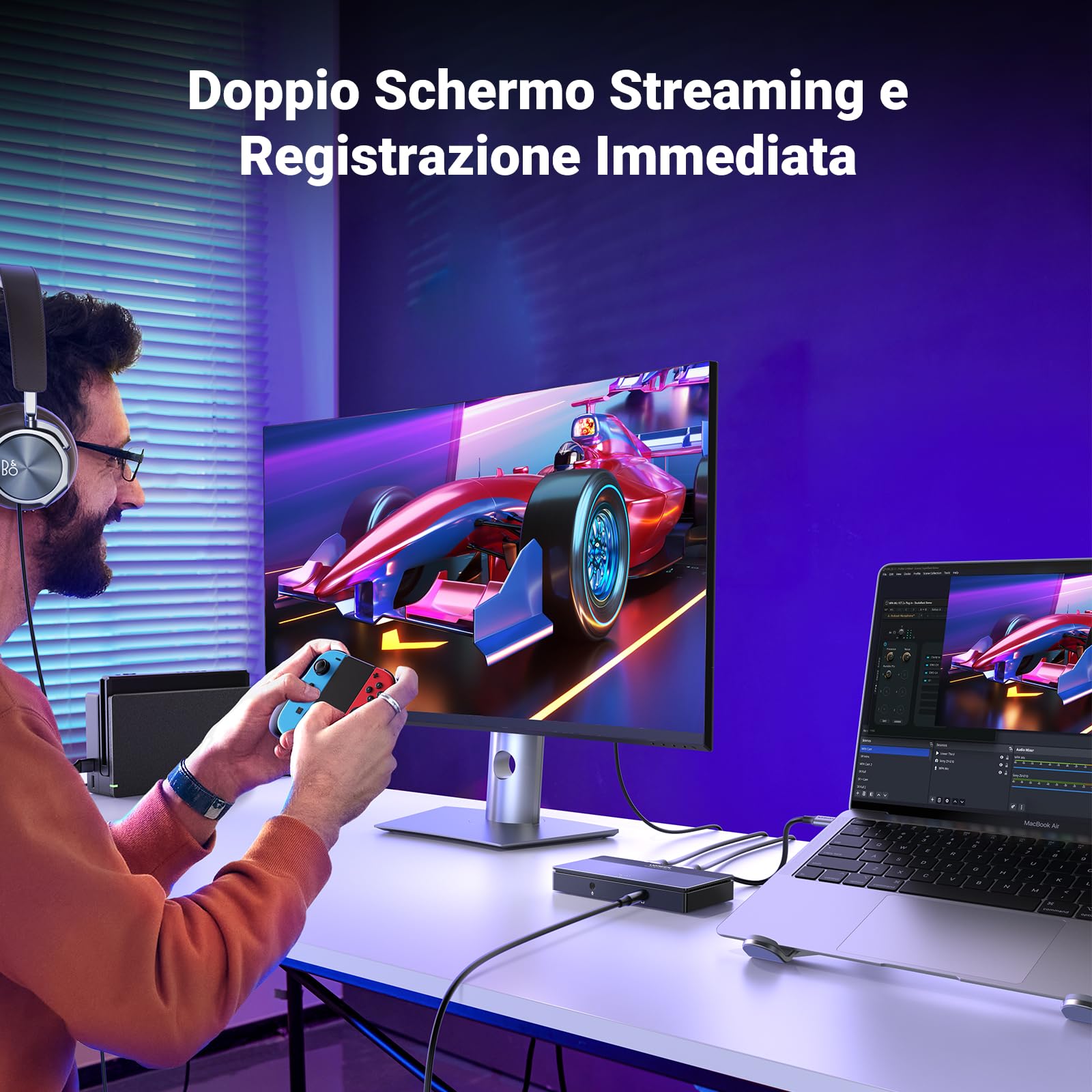 UGREEN Scheda Acquisizione Video HDMI USB C 1080P 60FPS Acquisizione HDMI Ingresso Loop Uscita 4K 60Hz Compatibile con Switch PS5 PS4 Xbox TV Stick DSLR MacBook iPad Pro PC Telefono