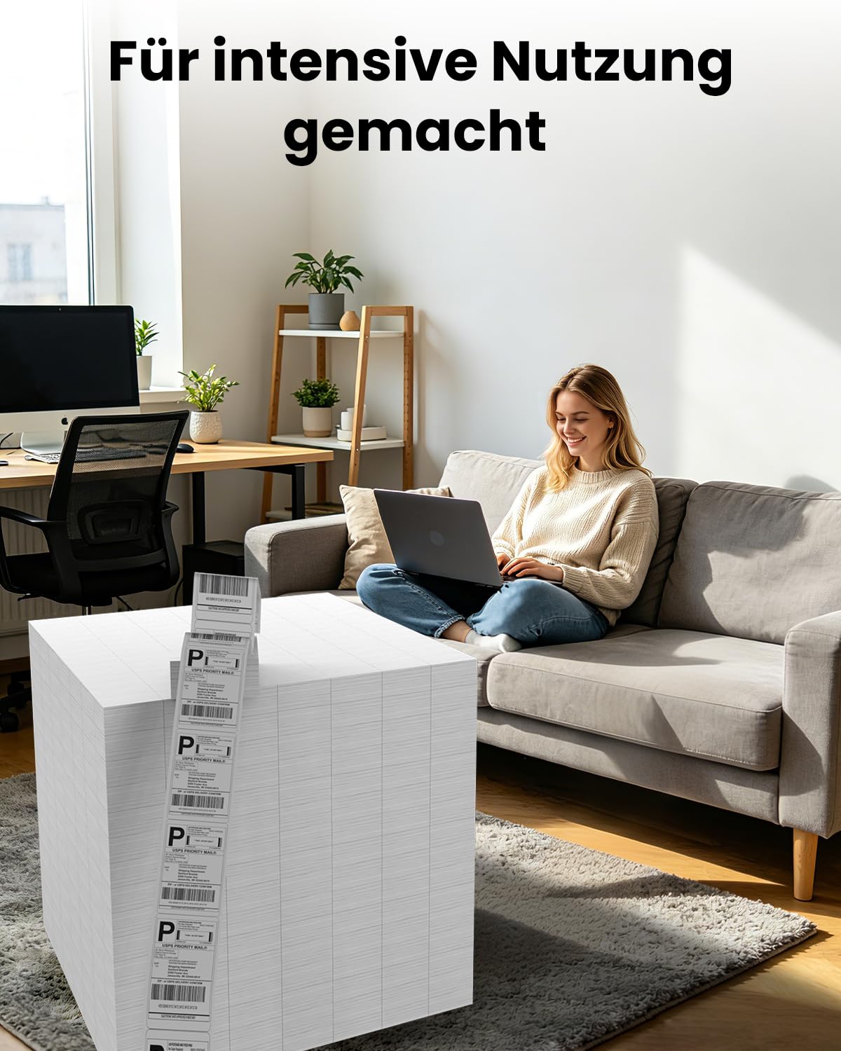Abelmark DHL Etikettendrucker Bluetooth, Label Printer 4x6 Thermodrucker, Versandetiketten Drucker für Amazon, Etsy, Shopify, Ettikettendrucķer für DHL, kompatibel mit iOS, Android, Windows, Mac