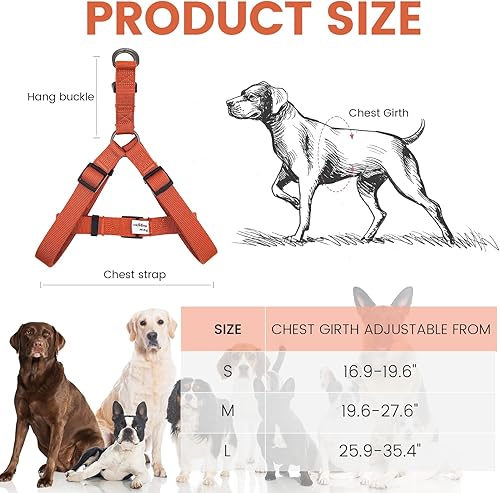 Miniatura 2 de Pawhuggies Juego de arnés y correa para perro, ajustable suave y transpirable, tela de bambú suave y cómoda, arnés de control y correa para mascotas