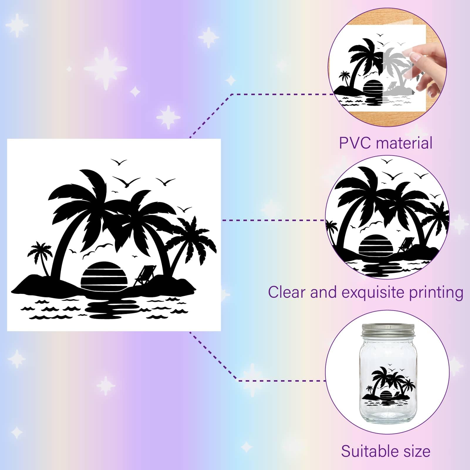 CREATCABIN Weihnachts-Silhouetten – 12 Stück, 9,9x8,9 Cm, PVC Lasergeschnitten, Für Einmachglas-Deko & Basteln