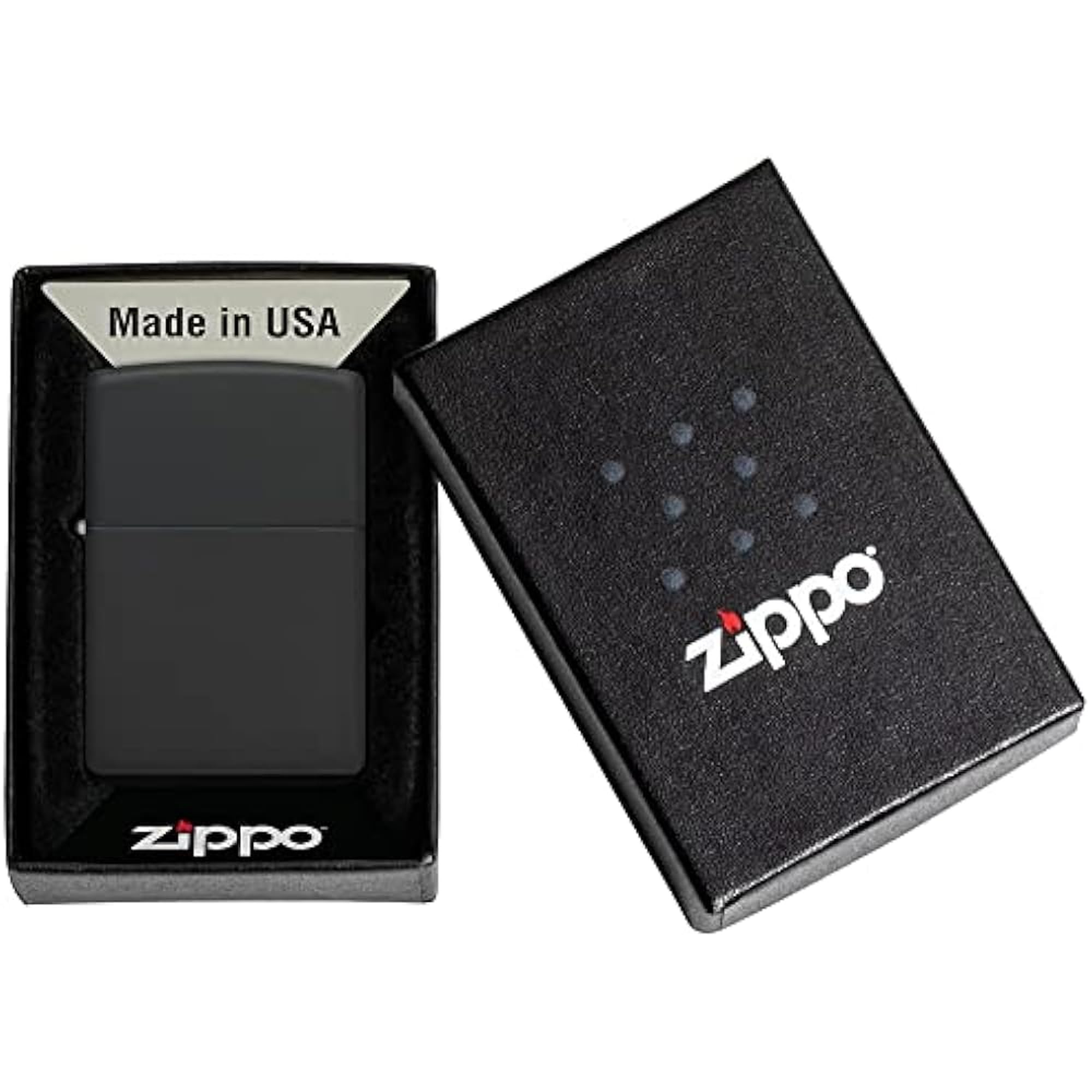 Zippo Sturmfeuerzeug - Black Matte mit seitlicher Flammengravur - Nachfüllbar - Wiederverwendbar - Windfestes Design - Geschenkbox - Made in USA - Amazon Exclusive – Bild 7