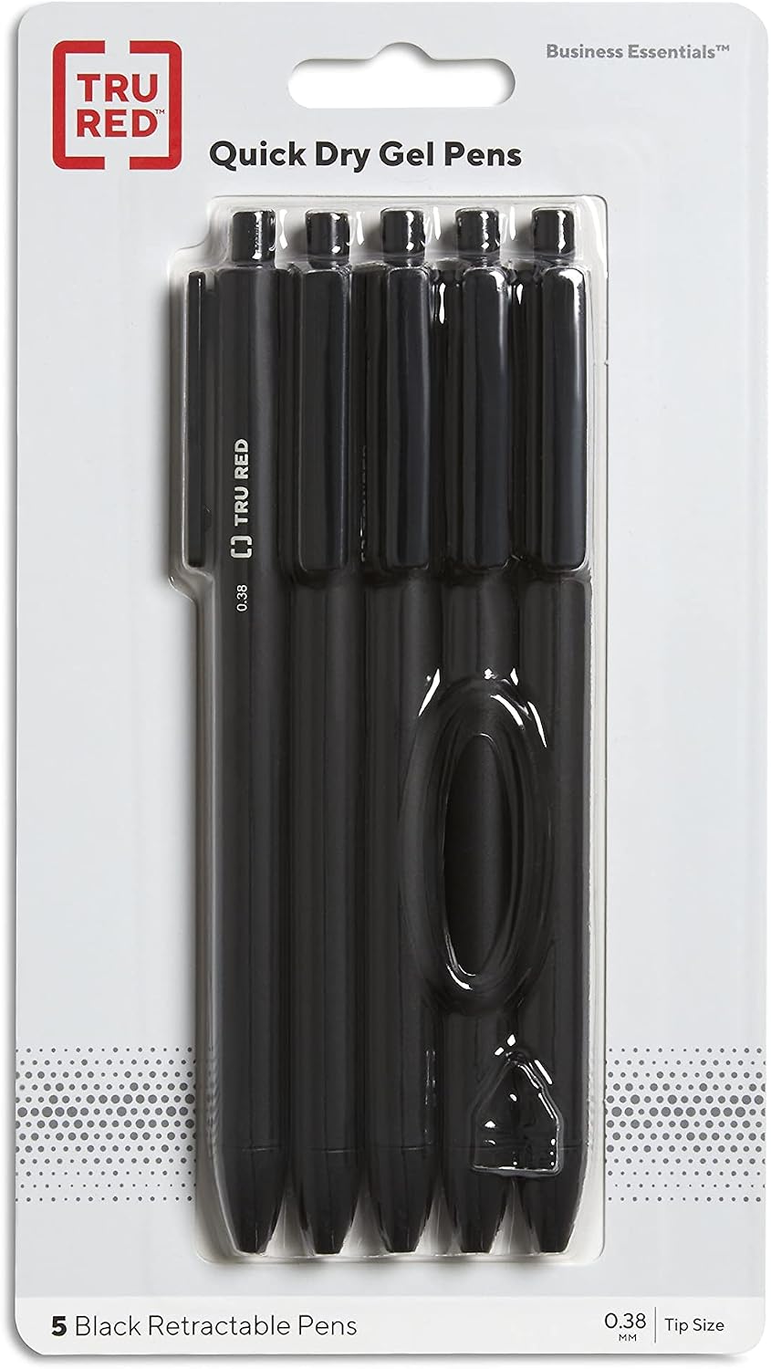 TRU RED Retractable Gel Pen, Extra Fine Point 0.38mm – Quick‑Dry Pen for Ultra‑Precise, Smear‑Free Writing
