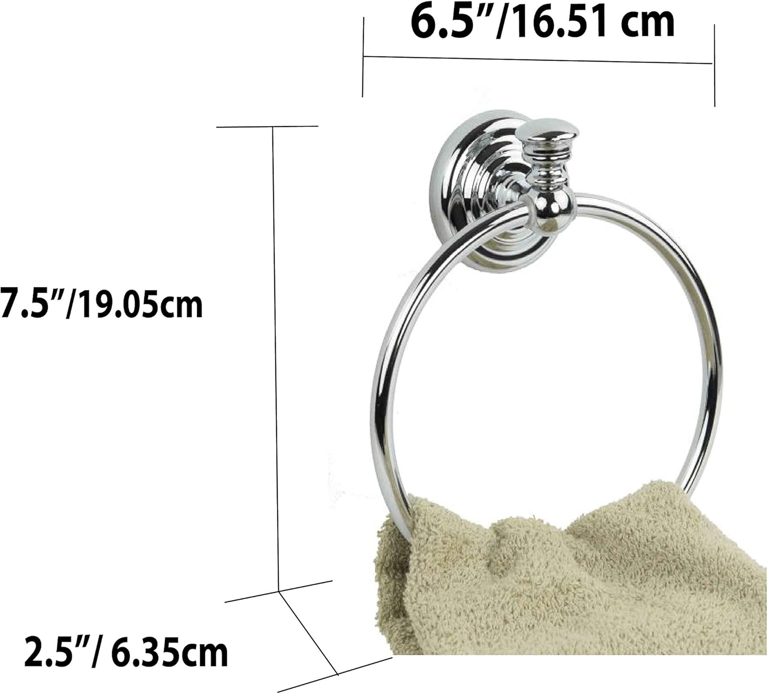 Home Basics Wall-Mounted Towel Ring, Chrome