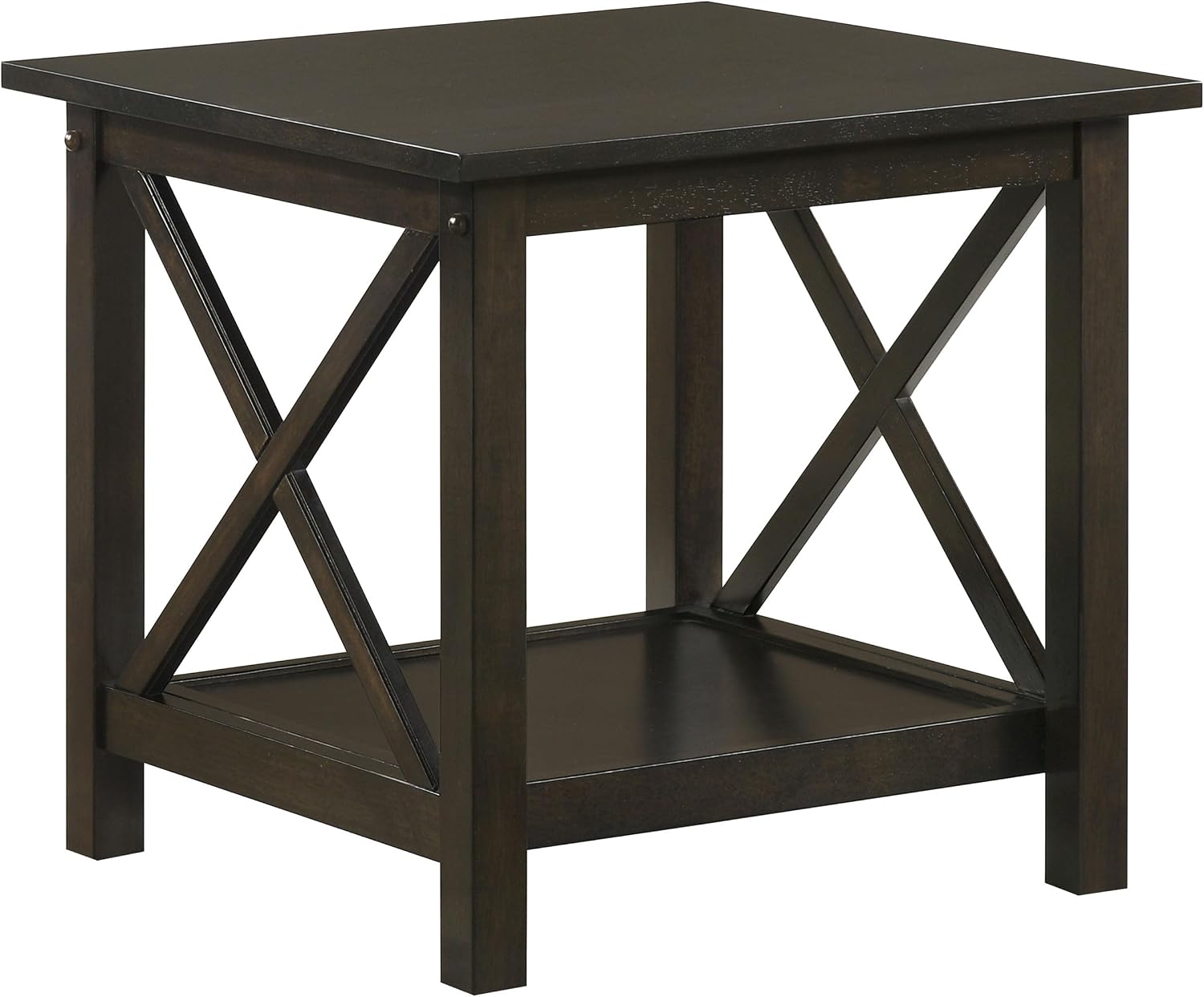 Coaster Home Furnishings - Rachelle - Engineered Wood - 3-Piece Rectangular Coffee Table Set with Lower Shelf and X-Shaped Accents - Transitional Style - Living Room - Dark Merlot - 5909