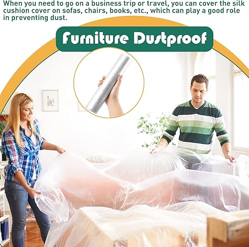 Miniatura 5 de Envoltura de cojín de película de seda para tapicería, envoltura de embalaje de 79 pulgadas x 22 yardas, envuelve e instala fácilmente espuma en la