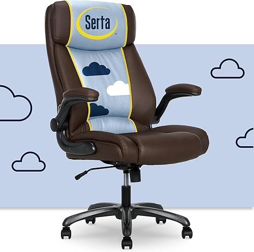 Miniatura 22 de Serta Fairbanks - Silla de oficina ejecutiva grande y alta, ergonómica, cómoda, sillas de computadora con respaldo alto, soporte lumbar, cojín de