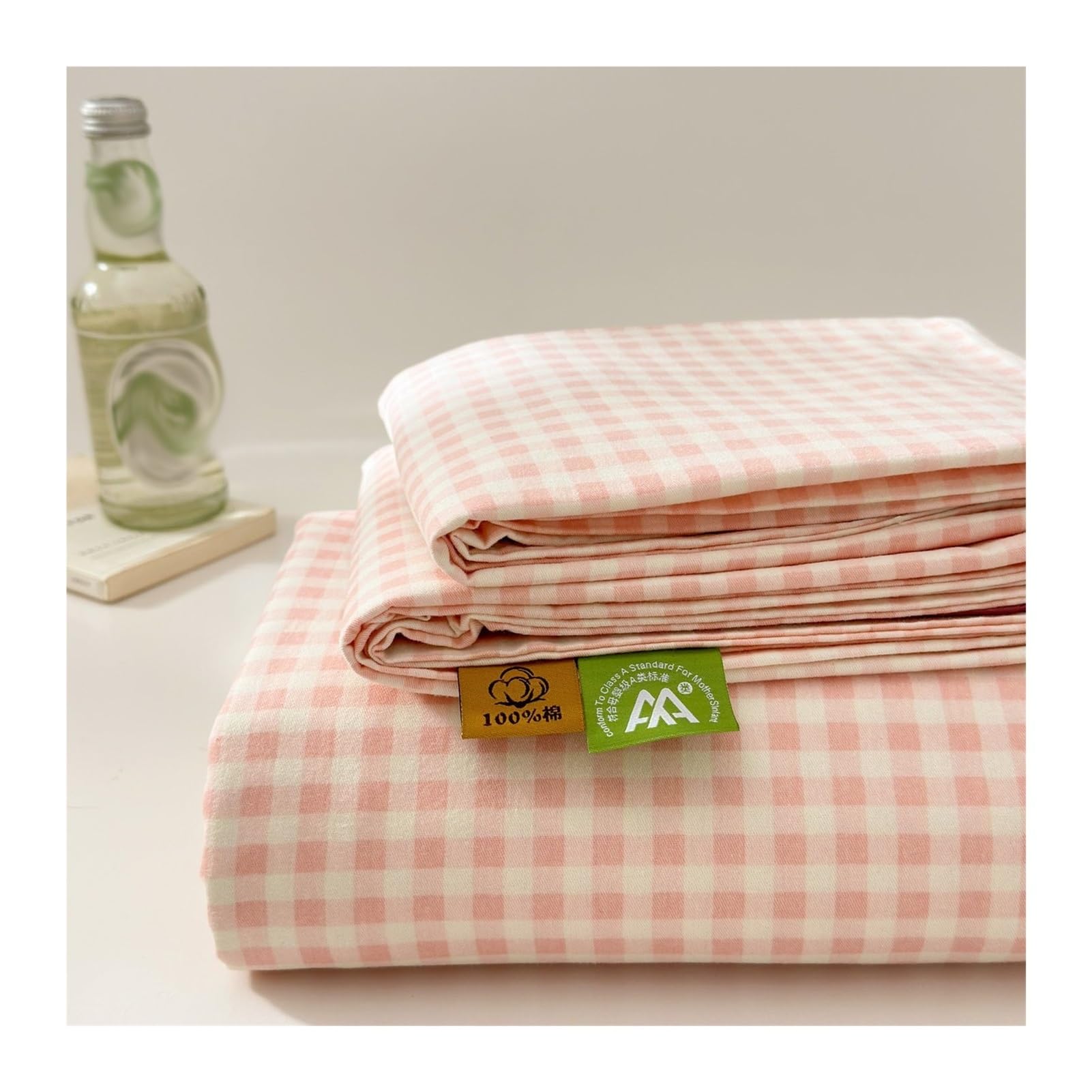 Bettlaken ohne Gummizug 120x230cm bis 245x270cm 100% Baumwolle Betttuch Glatte Betttücher Baumwolle Laken Haustuch Leintuch(Pink A,230x245cm)
