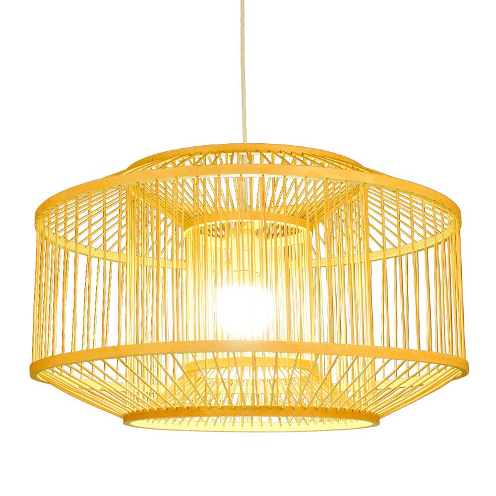 Lampe suspendue en osier et rotin avec base E27 pour salle à manger - 8