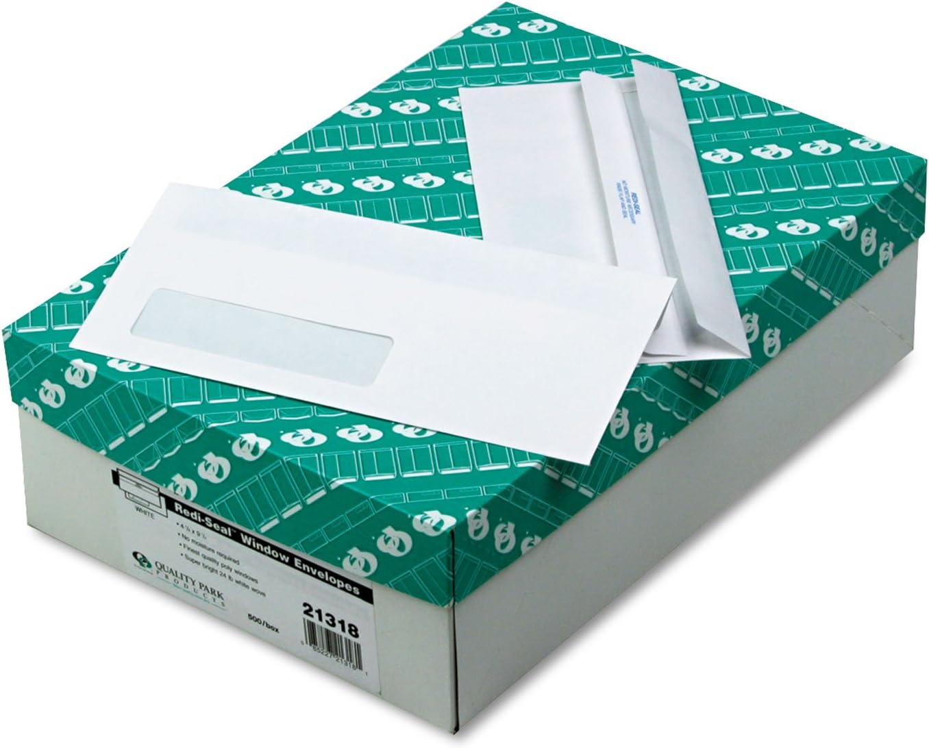 Quality Park 21318 Window Envelopes, Plain, No 10, 4-1/8-Inch x9-1/2-Inch, 500/BX, WE