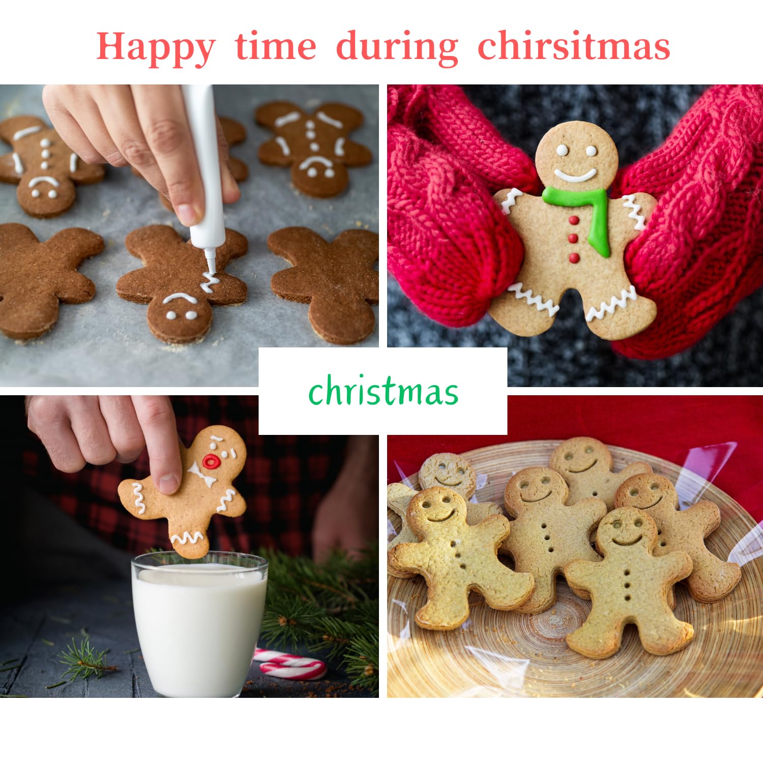 UKoosien Gingerbread Man Cookie Cutters Set of 6, 11.5 cm, 9 cm, 7 cm, 5.3 cm, 4 cm, 2.4 cm, Linzer - Image 4