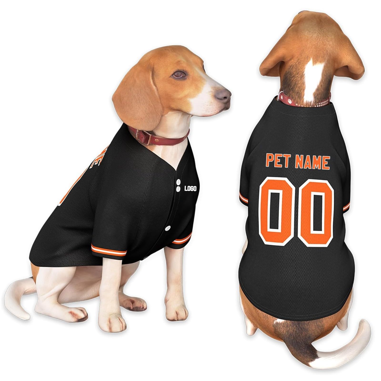 Personalized Dog Clothes Customizable Pet Football Jersey with Number Name Logo Breathable Dog Vest Short Sleeve for Large Medium Small Dogs and Cats — image 1