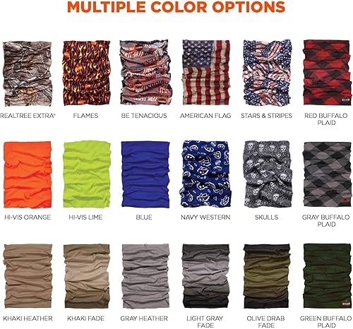 Miniatura 7 de Ergodyne Chill Its 6485 - Polaina de cuello, múltiples formas de usar diadema o máscara facial, absorbe el sudor, naranja, naranja de alta