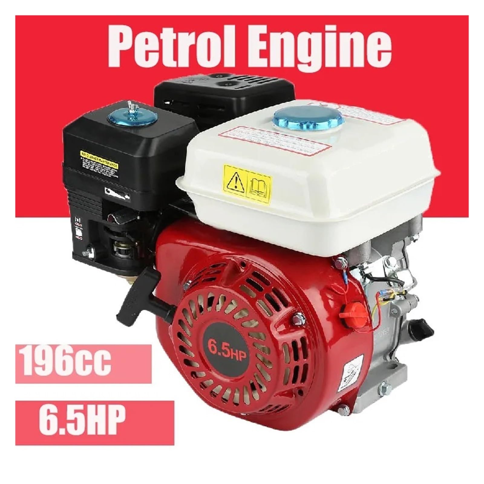 Moteur À Essence 4 Temps 6,5 CV, Démarrage Manuel, 168F OHV, Kit D'outils Électriques De Remplacement, Rouge Et Noir Puissance éLevéE