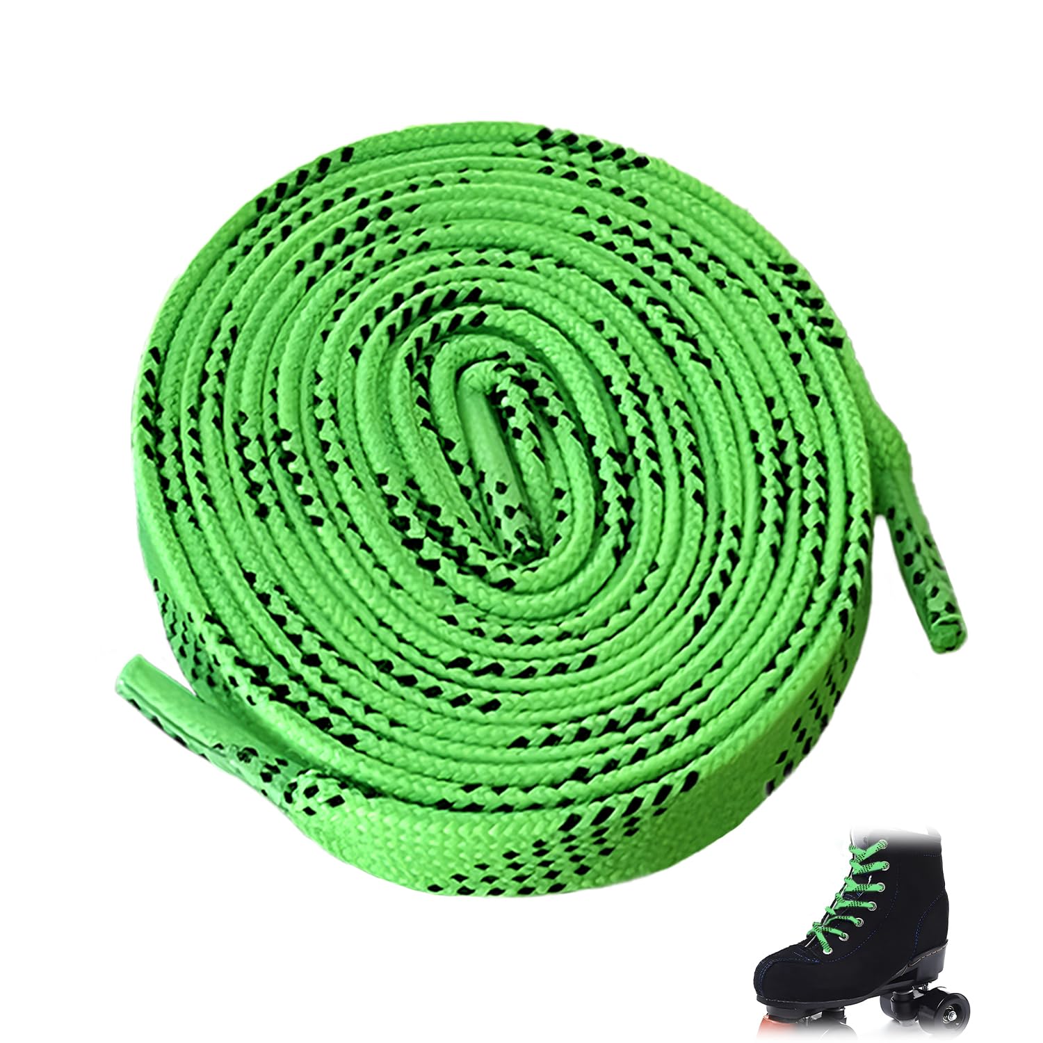 1 paire Lacets de Hockey Ciré, Lacets CiréS Pour Patins De Hockey Lacets Ruban Plats Lacets Plats Professionnels Bottes et Chaussures de Sport Pour Le Sport Le Ski Le Hockey (Vert)