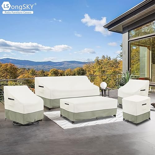 Miniatura 8 de Funda para sofá de 3 plazas para patio, funda para sofá para exteriores de hasta 76 pulgadas de ancho x 32.5 pulgadas de profundidad x 33 pulgadas