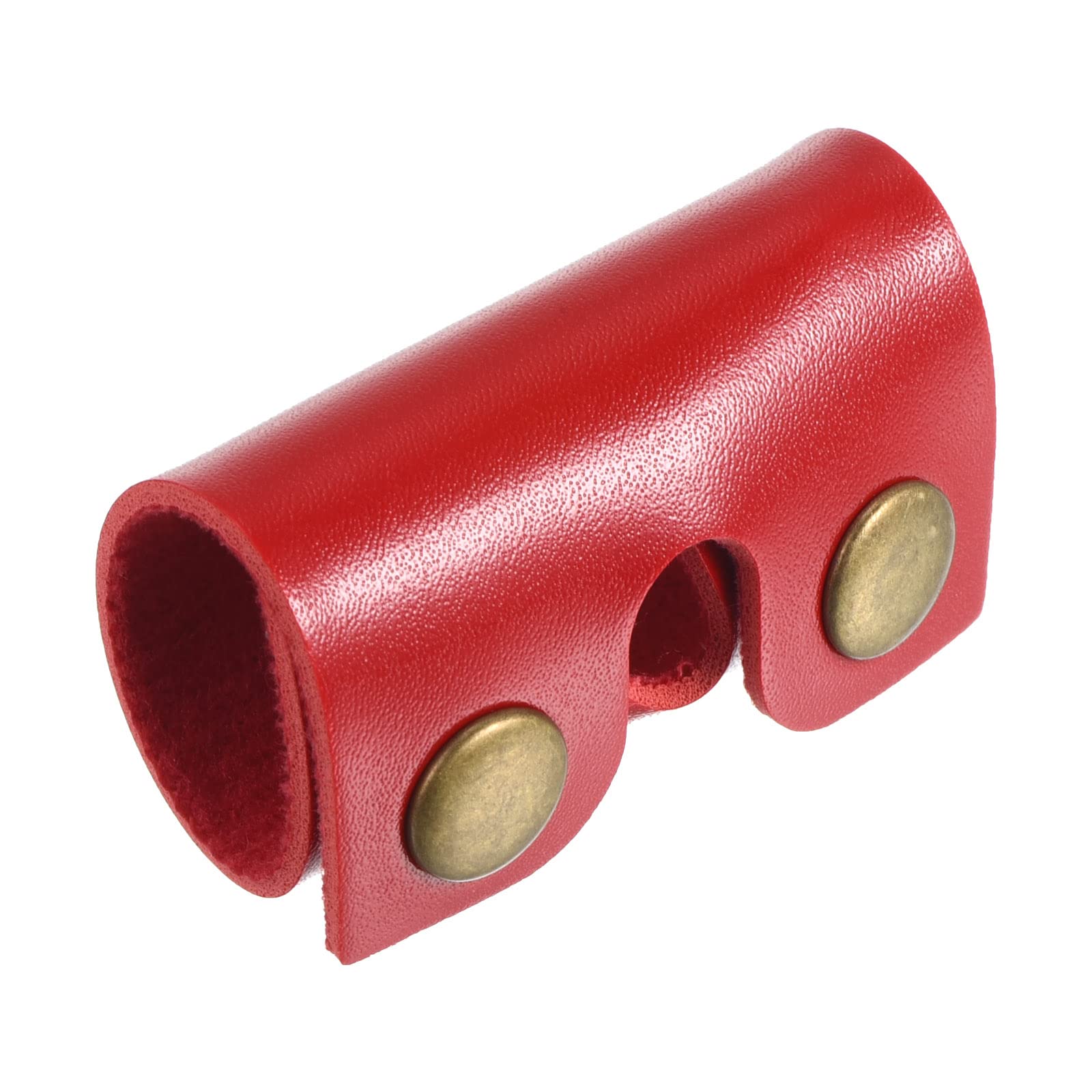 PATIKIL Leather Razor Head Protecting Cover, Double Edge Safety Razor Head Protecting Sheath Shaver Tip Cover for Travel Red