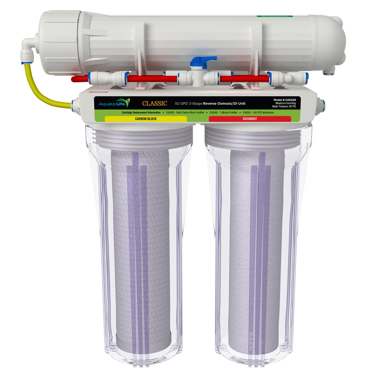 Aquatic Life Classic 50 GPD Reverse Osmosis (RO) & 100 GPD Reverse Osmosis/Deionization (RODI) Systems 3-Stage RO 540229
