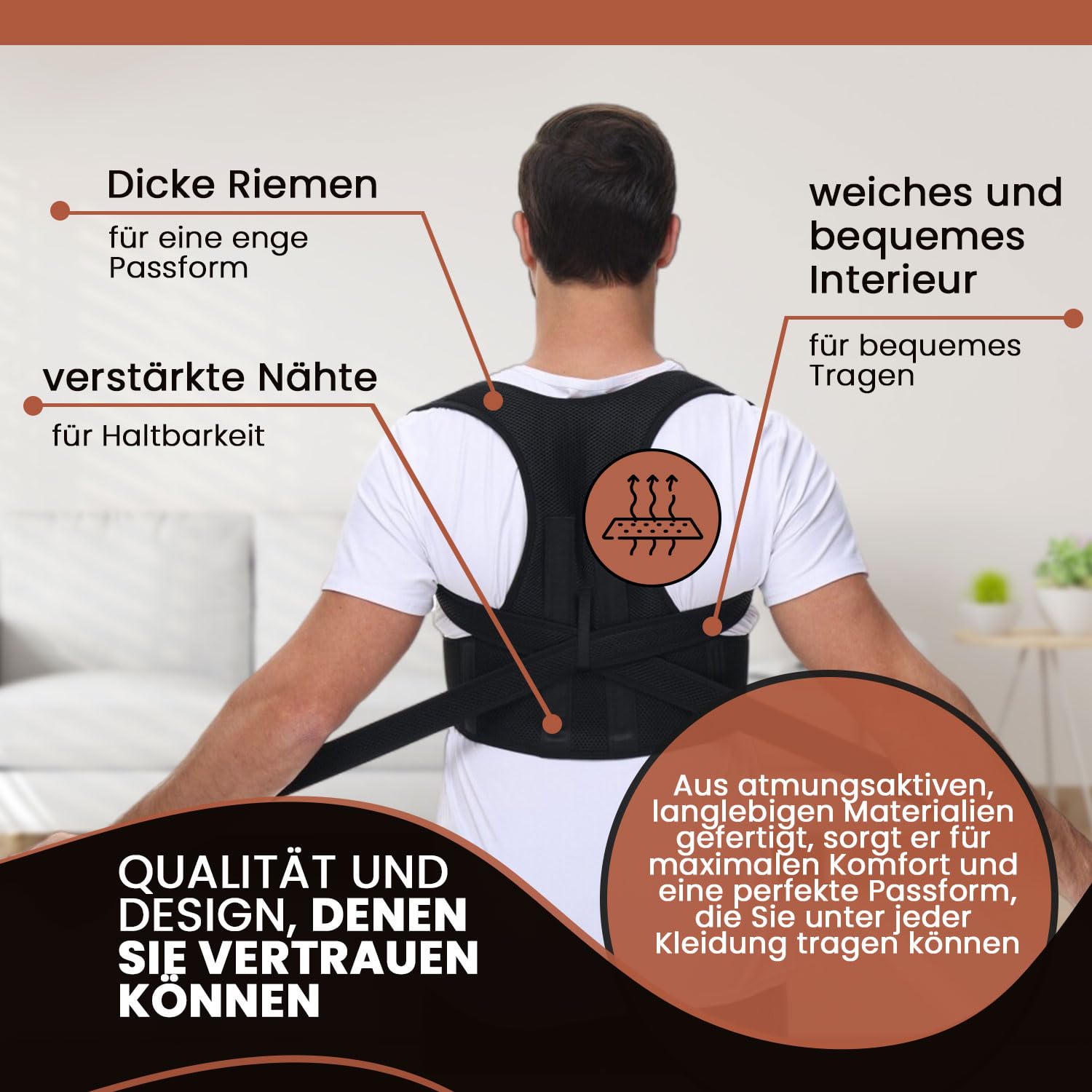 DONNER KRAFT Haltungskorrektur Herren Damen: Back Posture Corrector Haltung Korrektur Gurt für Herren und Damen - Verstellbare und Atmungsaktive Haltungstrainer + Ebook Leitfaden