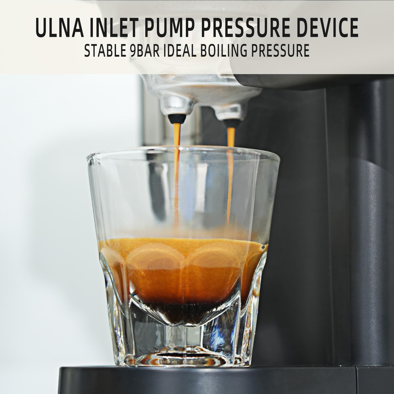 Mcilpoog AC510 Macchina da Espresso Semi Automatica 15Bar con Macinacaffè e Canna del Vapore, Macchina da Caffè Espresso 3-in-1 Compatta con Serbatoio Acqua Rimovibile da 800 ml per Cappuccino o Latte