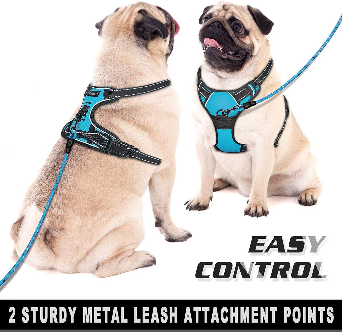 BARKBAY No Pull Dog Harness Large Step in Reflective Dog Harness with