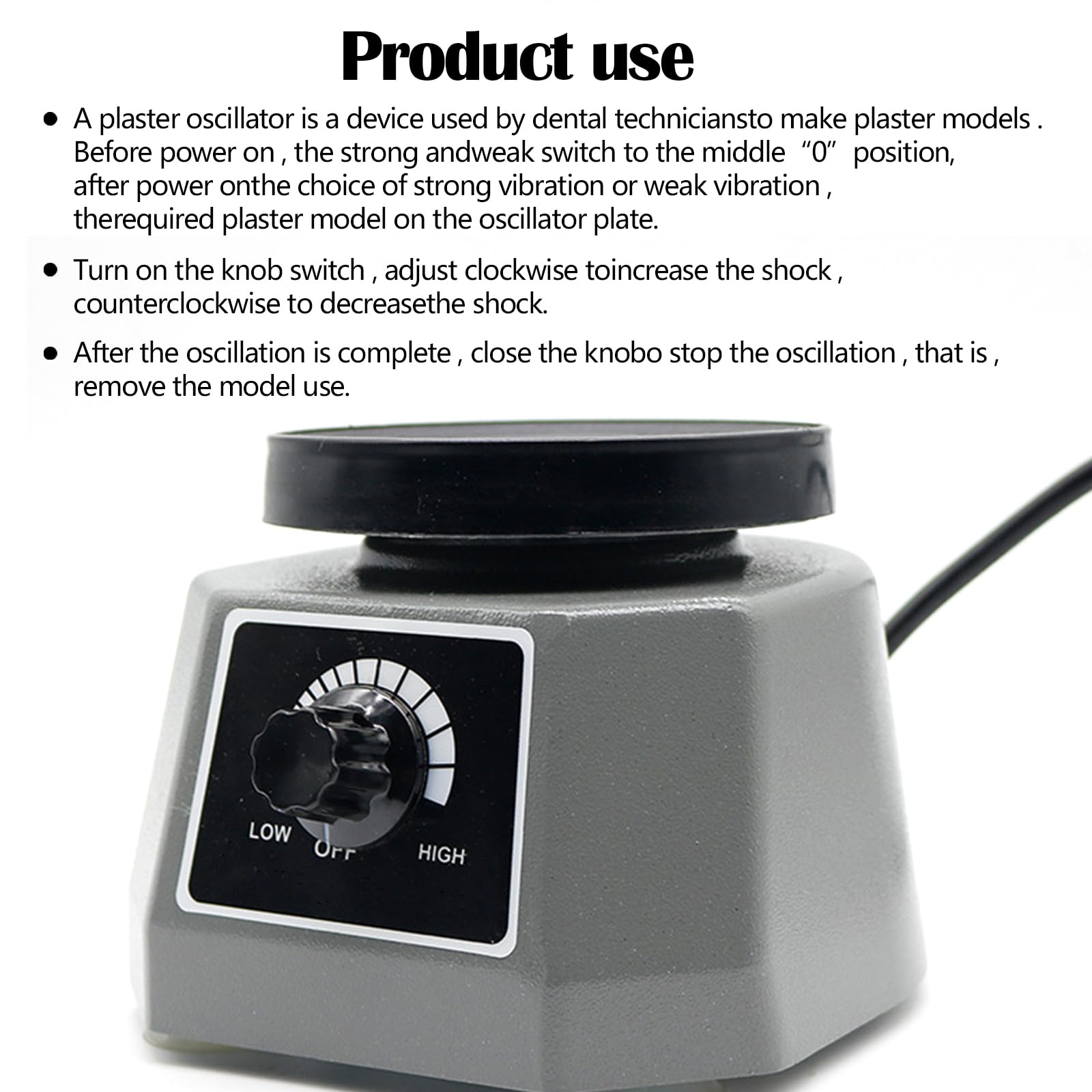 Piastra Vibrante, 220V 100W Vibratore Gesso Piastra Vibrante Elettrica Oscillatore Dentale Per Gesso Oscillatore Velocità Regolabile Attrezzature Laboratorio Per Miscelare Modelli Gesso Colati Resina