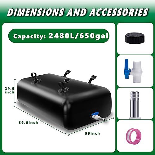 Miniatura 42 de Contenedores de almacenamiento de vejiga de agua de 3000 L/792.5 galones, tanque de agua portátil plegable bolsa de agua suave de gran capacidad