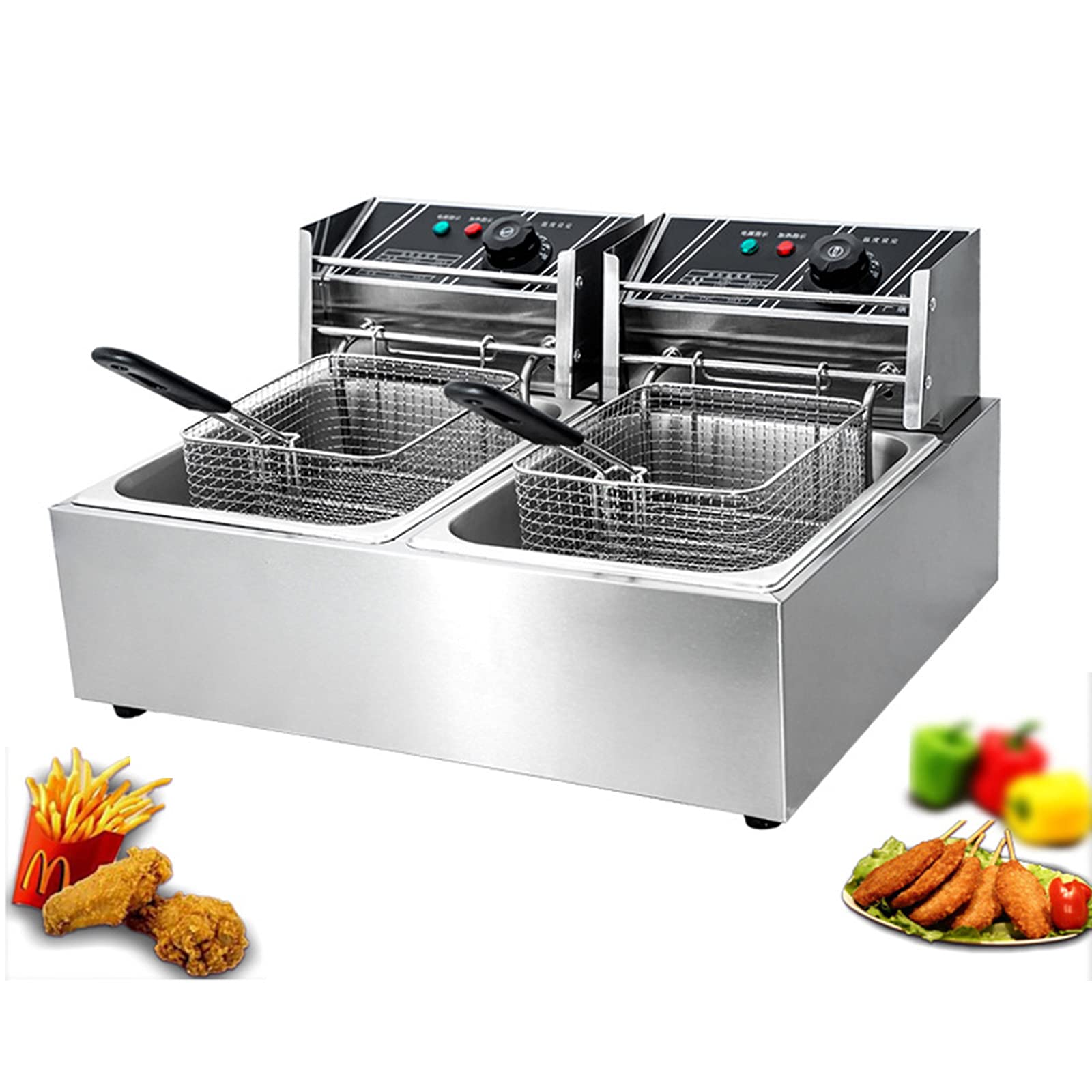Amazon｜ステンレス製 卓上型 電気フライヤー 家庭用 業務用 とんかつ